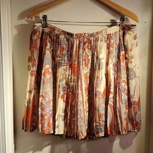 Paisley pleated skirt